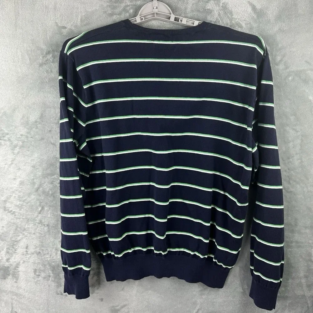 Polo Ralph Lauren 100% Pima Cotton Sweater‎ Mens 2XL Blue Green Striped